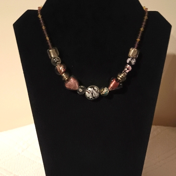 NEW Glass Lampwork Bead Necklace - Picture 2 of 13